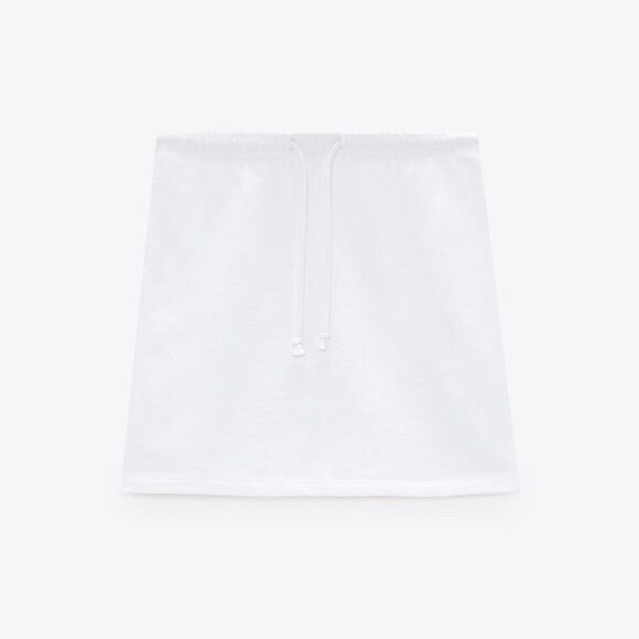 Zara Mini Skirt with Drawstring White - Picture 4 of 6